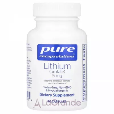 Pure Encapsulations Lithium (Orotate) 5 mg ����������� ������� 