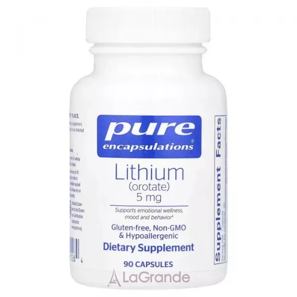 Pure Encapsulations Lithium (Orotate) 5 mg ĳ������ ������� 