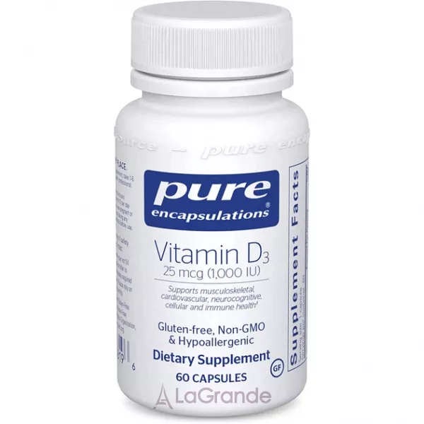 Pure Encapsulations Vitamin D3 1000 IU ����������� ������� 