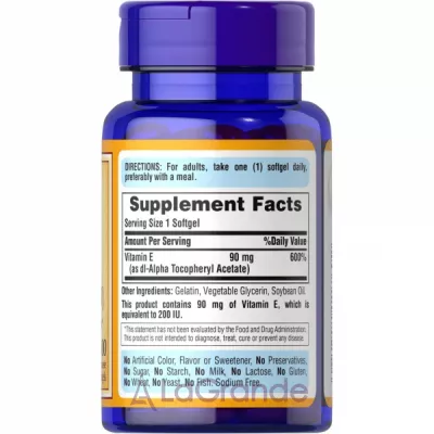 Puritan's Pride Vitamin E 200 IU ����������� ������� 