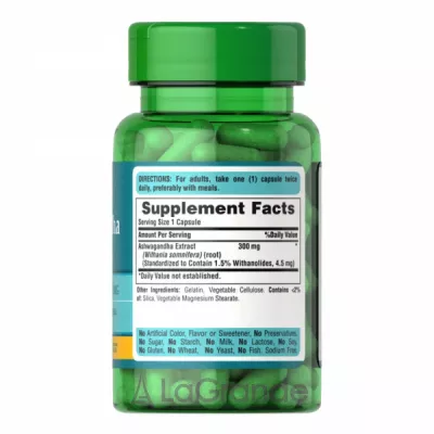Puritan's Pride Ashwagandha Standardized Extract 300 mg ����������� ������� 