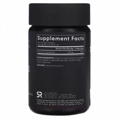 Sports Research Zinc Picolinate High Potency 50 mg ĳ������ ������� 
