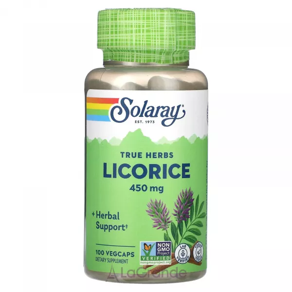 Solaray True Herbs Licorice 450 mg ����������� ������� 