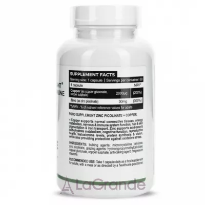 Progress Nutrition Zinc Picolinate 30 mg + Copper ĳ������ ������� 