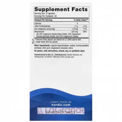Nordic Naturals Magnesium Complex 225 mg �������� ������ 225 ��