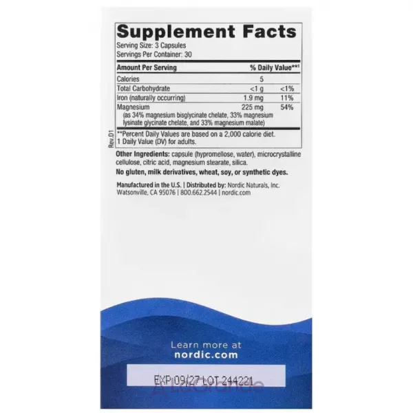 Nordic Naturals Magnesium Complex 225 mg �������� ������ 225 ��