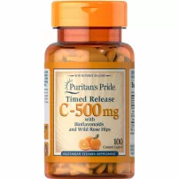 Puritan's Pride Timed Release Vitamin C 500 mg With Bioflavonoids and Wild Rose Hips ����������� ������� "������� � � ��������������� � ����������", 500 ��, ���������������� �������������