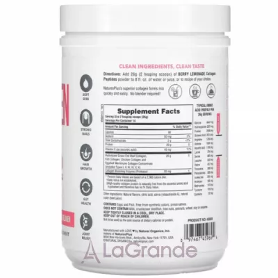 NaturesPlus Collagen Peptides Berry Lemonade ĳ������ ������� 