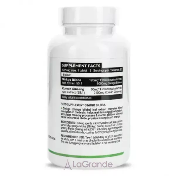Progress Nutrition Ginkgo Biloba 120 mg + Ginseng Extracts 60 mg ĳ������ ������� 