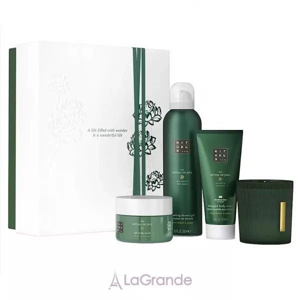 Rituals The Ritual of Jing Medium Gift Set 2025 ����� ��� ������ 2025 (sh/foam/200ml + candle/140g + b/cr/100ml + b/scrub/125g)