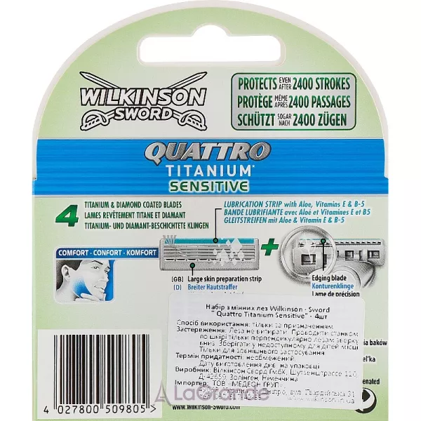 Wilkinson Sword Quattro Titanium Sensitive ����� ���� (4 ��.)