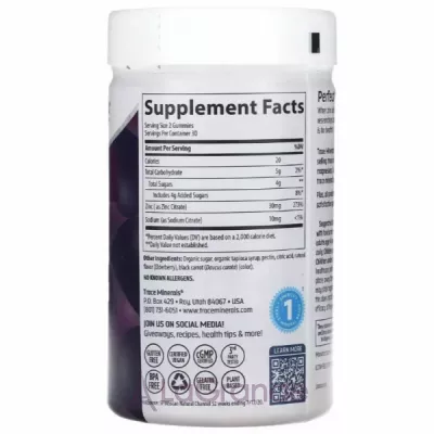 Trace Minerals Research  Zinc Gummies 30 mg ������� ������� ���� �� ������ ������ 30 ��