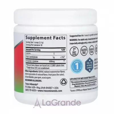 Trace Minerals Research NAC Powder 600 mg ������� ������� 