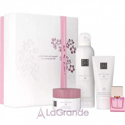 Rituals The Ritual Of Sakura Medium Gift Set 2025 ������������ ���� 2025 (sh/gel/200ml + b/cr/100ml + b/scr/125g + edp/15ml)