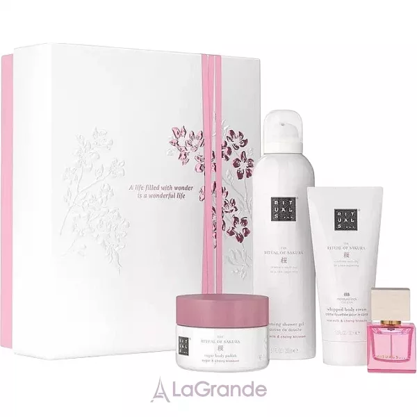 Rituals The Ritual Of Sakura Medium Gift Set 2025 ���������� ����� 2025 (sh/gel/200ml + b/cr/100ml + b/scr/125g + edp/15ml)