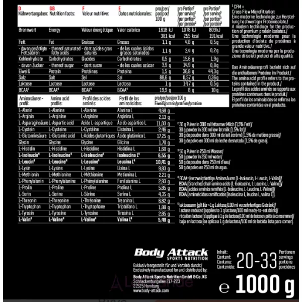 Body Attack Extreme ISO Whey Butter Biscuit ���������� ������ 