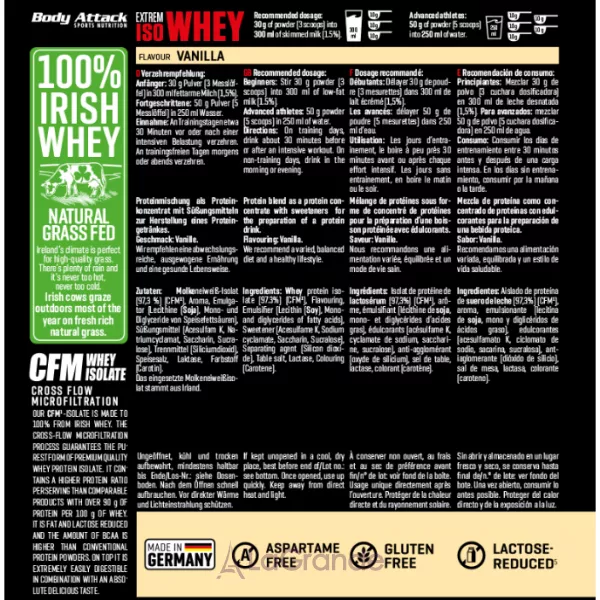 Body Attack Extreme ISO Whey Vanilla ���������� ������ 