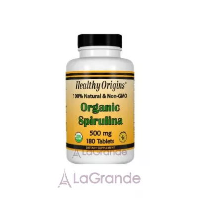 �ֲ��� Healthy Origins Spirulina Organic 500 mg ��������� ������� 500 �� � ���������