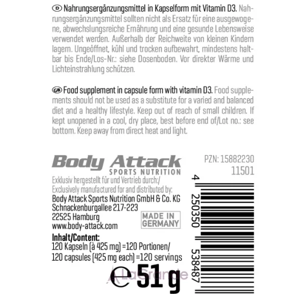 Body Attack Vitamin D3 Depot ������� ������� 