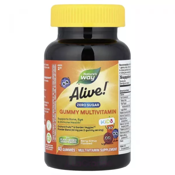 Nature's Way Alive! Kids Zero Sugar Gummy Multivitamin ����������� �������������� ��� ������ ��� ����� �� 2 ���, � ������-���������� ������