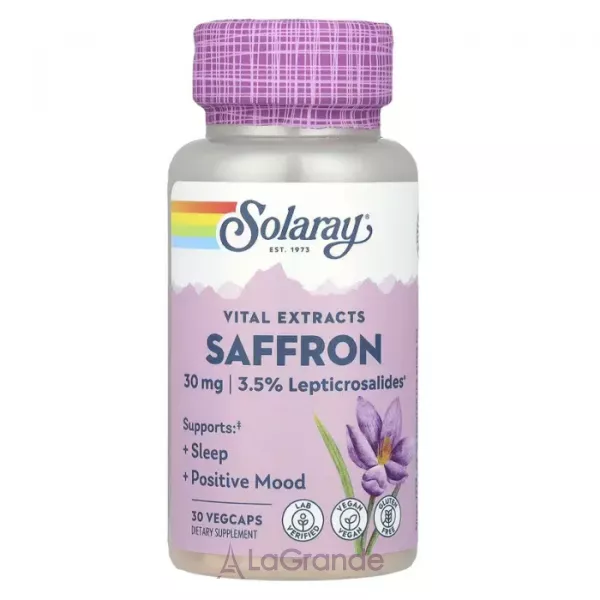 Solaray Vital Extracts Saffron 30 mg ����������� ������� ��� ��������� ��� � �������� ���������� 