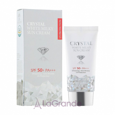 3W Clinic Crystal White Milky Sun Cream SPF50+ PA+++ �������� �������������� ���� ��� ���� SPF50+