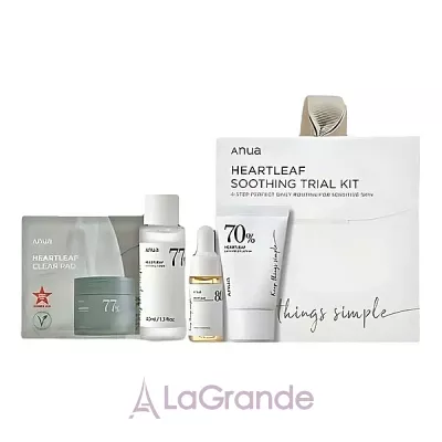 �ֲ��� Anua Heartleaf Soothing Trial Kit ���� (toner/40ml + pad/2pcs + ser/10ml + lot/20ml)