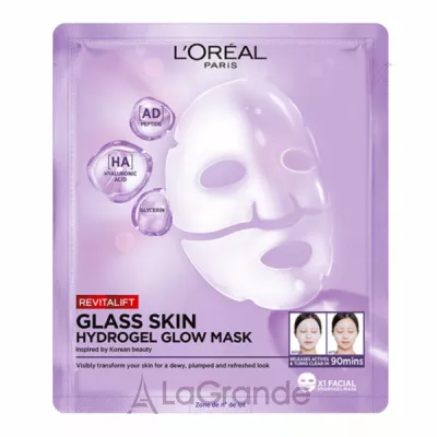 L'Oreal Paris Revitalift Glass Skin Hydrogel Glow Mask ������������ ����� ��� �������� ������ ���� ����