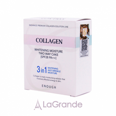 �ֲ��� Enough Collagen 3 in 1 Whitening Moisture Two Way Cake SPF28 ����� � ������ ������
