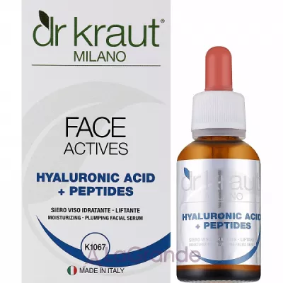 Dr. Kraut Face Actives Hyaluronic Acid + Peptides Moisturizing Plumping Facial Serum �������������� �������-��������� � ������������ �������� � ���������