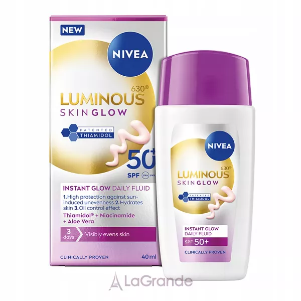 NIVEA Luminous 630 Skin Glow Fluid SPF50+ ����� ������ ��� �������, � ����������� �� �������� SPF50+
