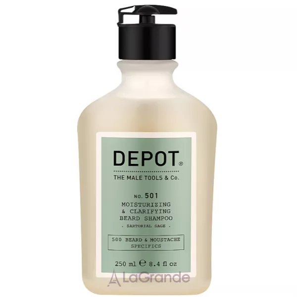 ������ Depot Beard&Moustache Specifics 501 Sartorial Sage Moisturizing & Clarifying Beard Shampoo ��������� � ����������� ������� ��� ������ 