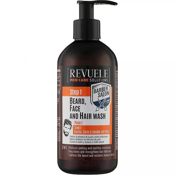 Revuele Men Care Barber Salon 3in1 Beard, Face & Hair Wash ���� ��� ����� ������, ���� � �����
