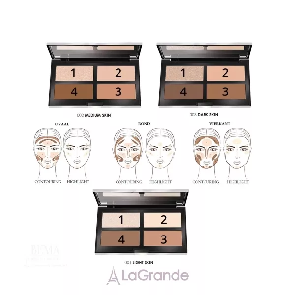 Pupa Contouring & Strobing Powder Palette ������� ��� ��������������� �������