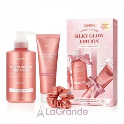 Kundal Silk Glow Edition Protein Bonding Set, Ylang Ylang ����� ��� �����  (������� 500 �� + ����� 250 �� + ������� ��� �����)