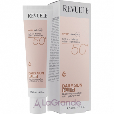Revuele Hyaluronic Daily Sun Fluid SPF50+ ������������� ����� ��� ������� � ����������� �������� SPF50+