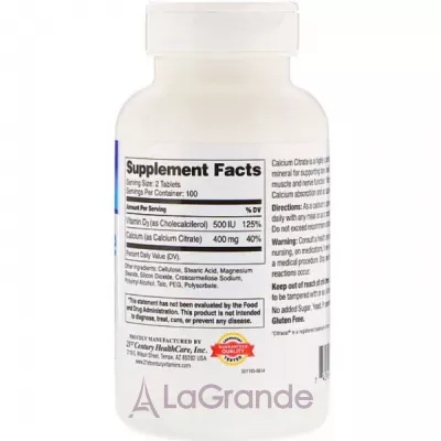 21st Century Calcium Citrate Petites+D3 ĳ������ ������� 
