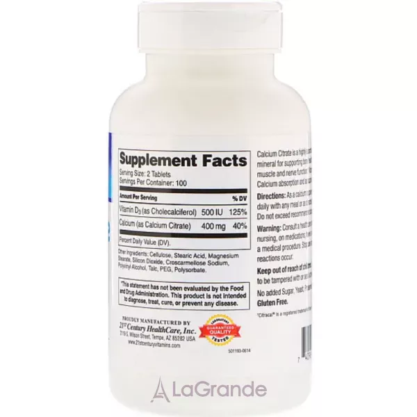 21st Century Calcium Citrate Petites+D3 ����������� ������� 