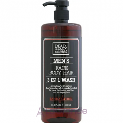Dead Sea Collection Men�s Sandalwood Face, Hair & Body Wash 3 in 1 ���� ��� ����, ������� �� ������� ��� ������� 