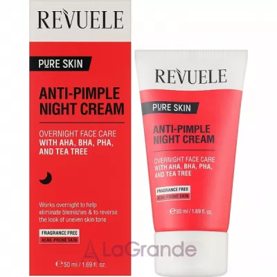 Revuele Pure Skin Anti-Pimple Night Cream ������ ���� ��� ���� ������ ������ � AHA, BHA, PHA � ������ �������