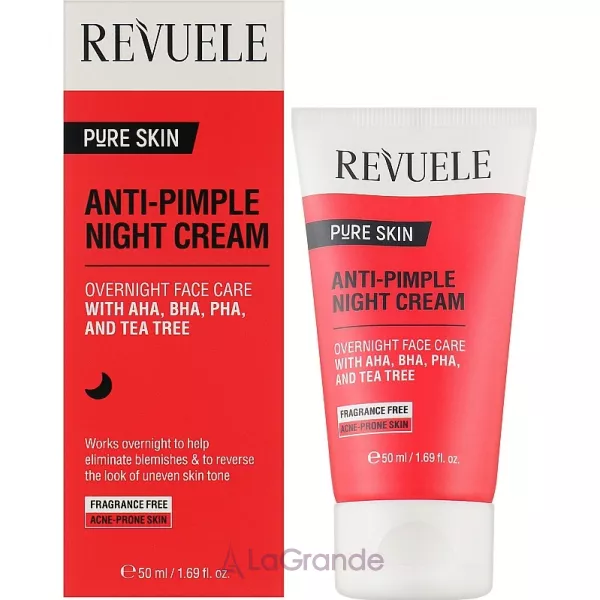Revuele Pure Skin Anti-Pimple Night Cream ͳ���� ���� ��� ������� ����� ������ � AHA, BHA, PHA �� ������ �������