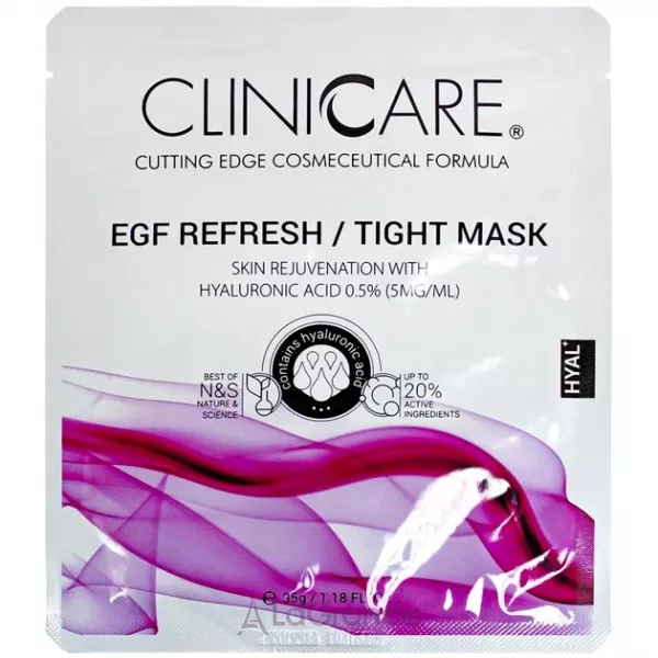 ClinicCare Hyal Egf Refresh/Tight Lifting/Skin Rejuv. Mask 0.5% HA �������������� ������-����� � 0,5% ����������� ��������