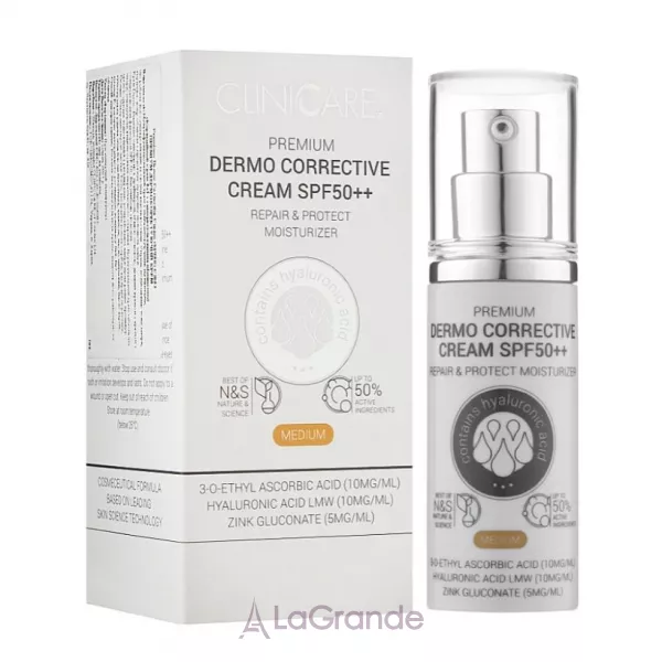 ClinicCare Premium Dermo Corrective Cream SPF50++ ������������� ���� 5 � 1 �� ����������������� ��������