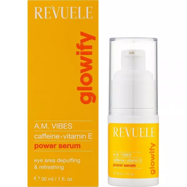 Revuele Glowify A.M. Vibes Caffeine + Vitamin E Power Serum ��������� ��� ���� ������ ���� � ��������� � � ��������