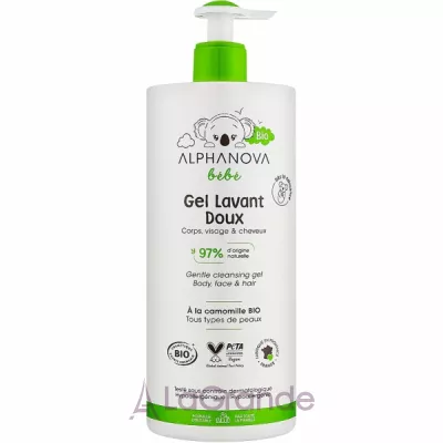 Alphanova Bebe Bio Gentle Cleansing Gel Body, Face & Hair ������ ��������� ���� ��� ����, ���� � �����