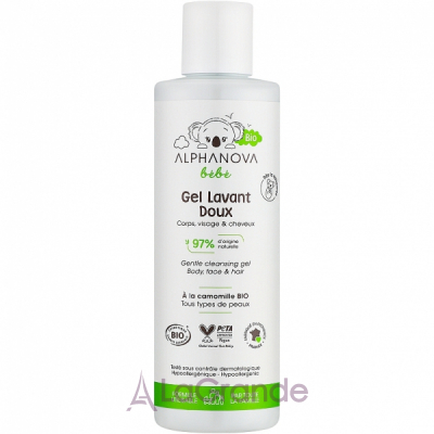 Alphanova Bebe Bio Gentle Cleansing Gel Body, Face & Hair ������ ��������� ���� ��� ����, ���� � �����