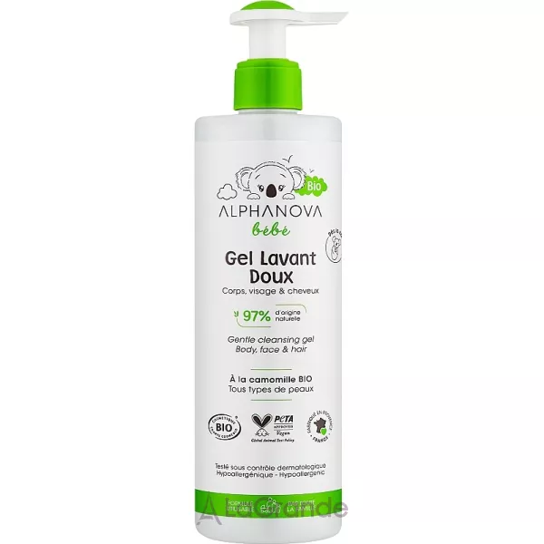 Alphanova Bebe Bio Gentle Cleansing Gel Body, Face & Hair ������ ��������� ���� ��� ����, ���� � �����