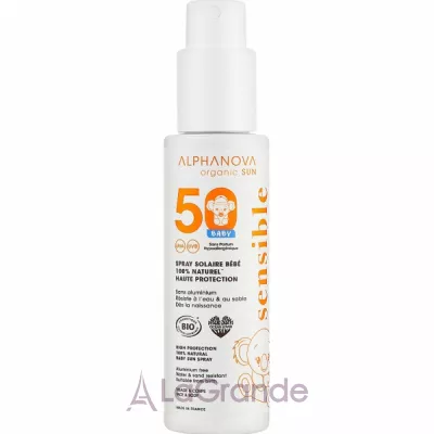 Alphanova Organic Sun Very High Protection 100% Natural Baby Sun Spray ������������ �������������� ����� SPF50 ��� ������� � �����