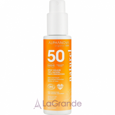 Alphanova Organic Sun Very High Protection 100% Natural Sun Spray ������������ �������������� ����� SPF50 ��� ���� � ����, 100% �����������