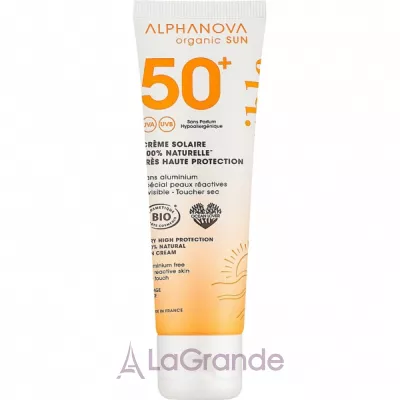 Alphanova Organic Sun Very High Protection 100% Natural Sun Cream ������������ �������������� ���� ��� ���� SPF 50+ ��� �������������� ����